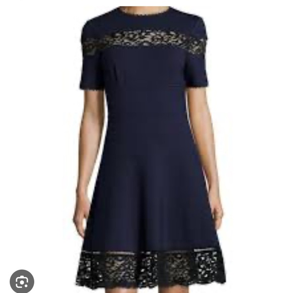 Rebecca Taylor size 0 lace EUC Blue A-line Cocktail Dress - Picture 1 of 15